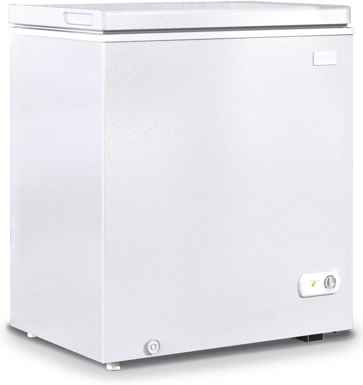 Muhub Chest Freezer, 5.0 Cu ft Deep Freezer with Adjustable Temperature, Mini Freezer with Removable Storage Basket, Compact Freezer with Top Open Door (White)