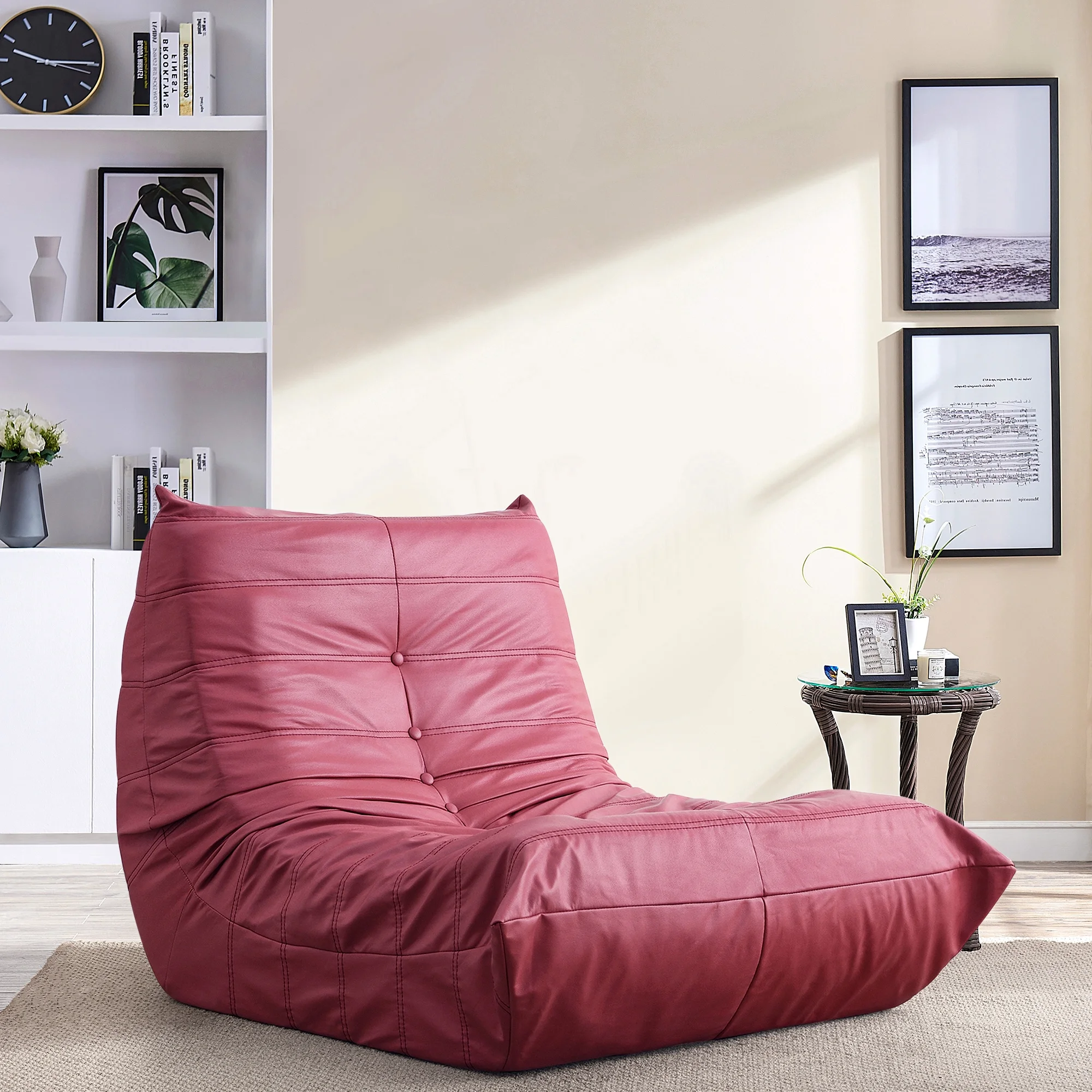 Comfy Oversized Lazy Sofa, Modern Armless Lounge Chair with Backrest Retro Single-Seat , 100% Sponge-Filled Sofa for Living Room, Bedroom, Salon, Office,3 Colors