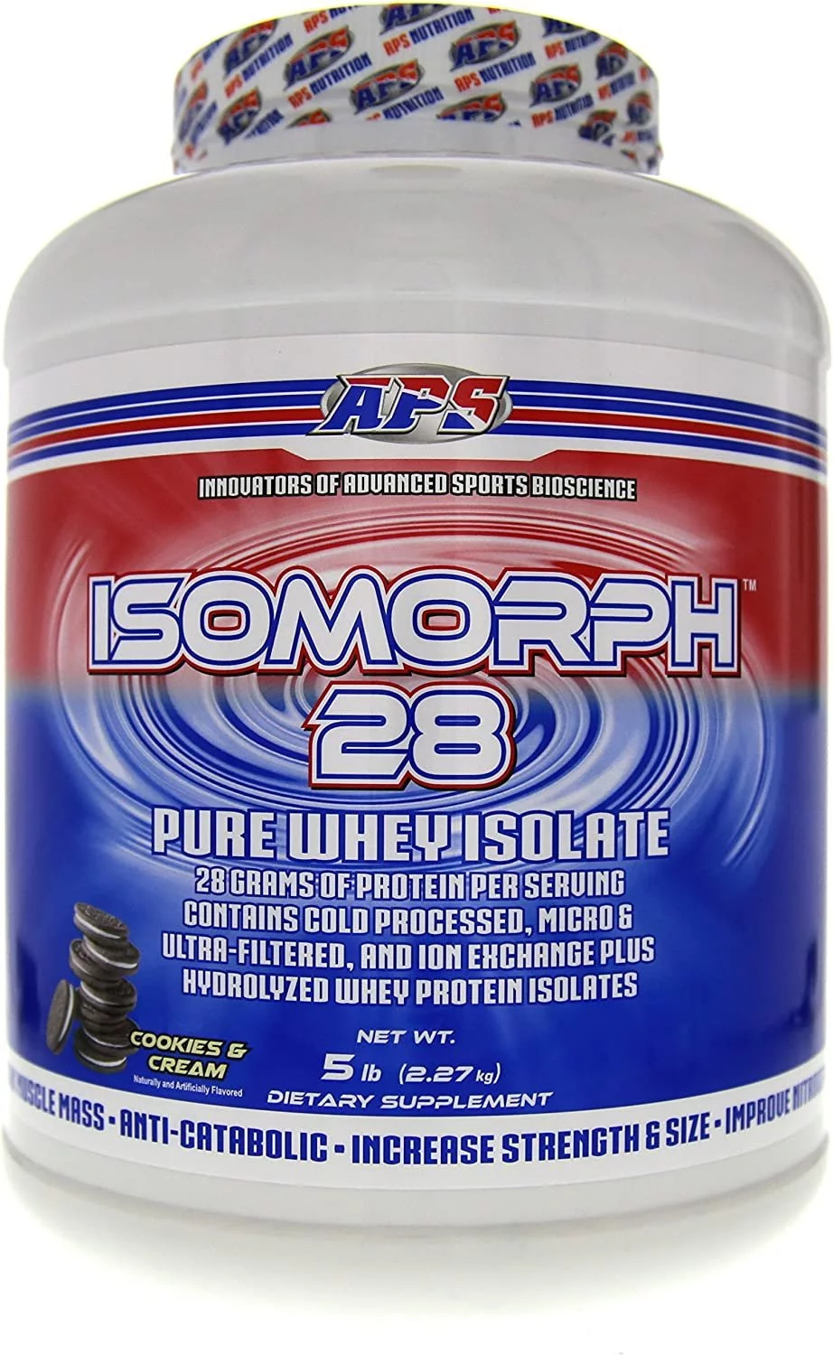 APS Nutrition Isomorph Protein Powder Supplement  Whey Protein Isolate  Ultra- Filtered  28g Protein  Cookies & Cream, 5 Pound Pack of 1