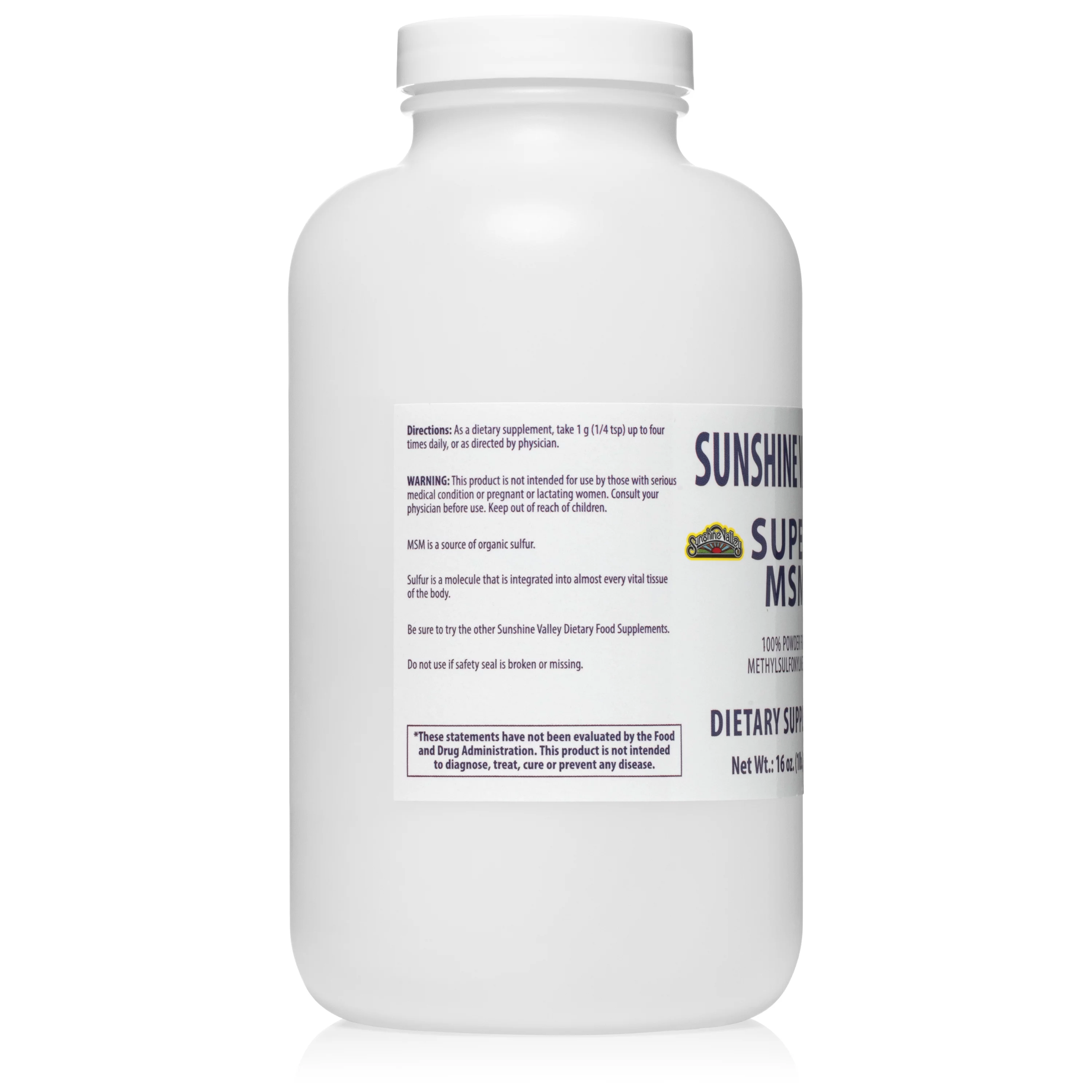 Sunshine Valley Super MSM Supplement Powder for Joint & Skin Health (16oz)