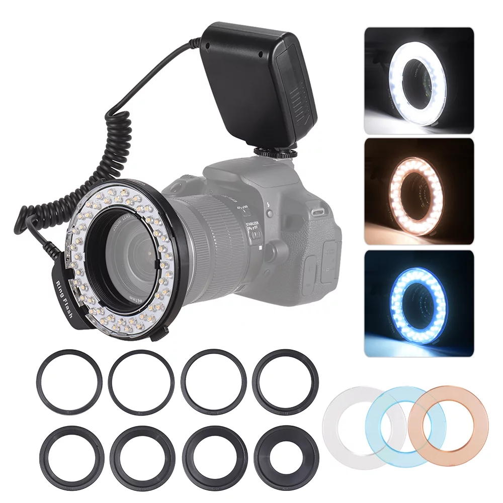 Spirastell Flash lamp,-130 ro Diffusers 8 Adapter Power 3 Diffusers Display 3000-15000K Power 3000-15000K Power 3 -130 LED LCD LED L Display ro LED L HUIOP Compatible Pentax Olympus QISUO ZDHF