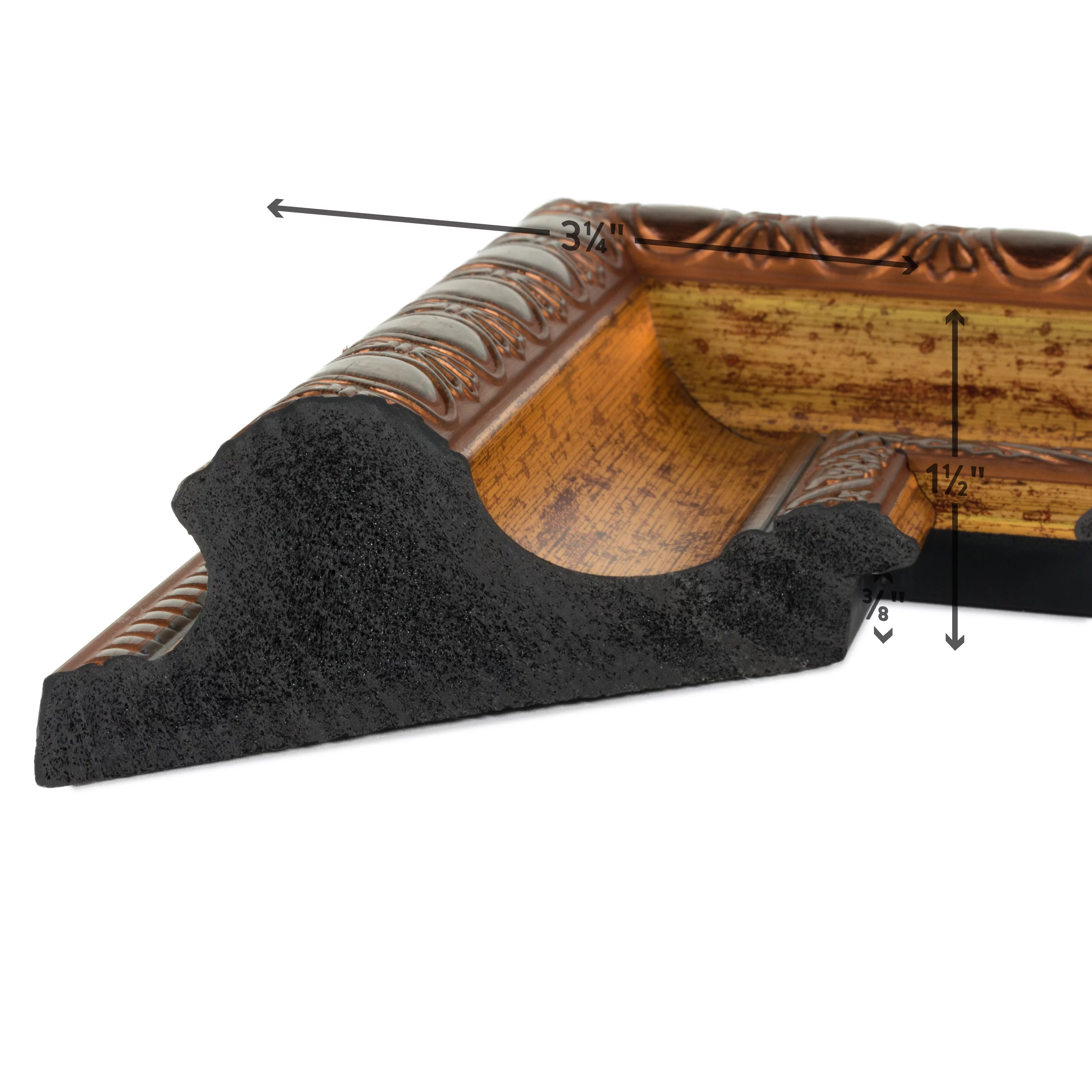 Craig Frames Arqadia Gothic, 16x24 inch Picture Frame, Aged Gold