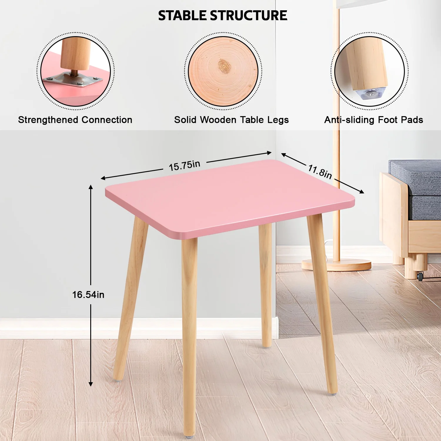 FORAOFUR Side Table Small End Table Accent Table, Modern Wooden Table Bedside Table for Living Room Bedroom Small Spaces 16.54