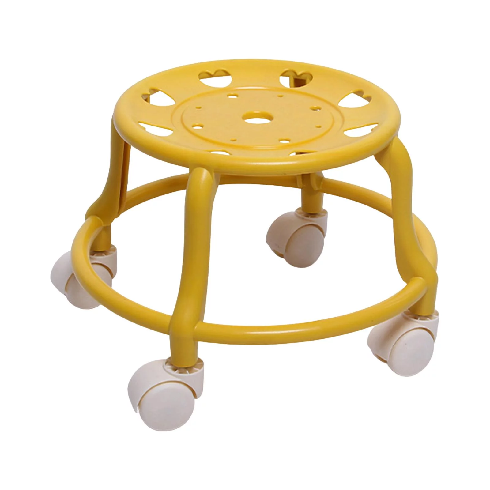 Low Roller Stool Swivel Roller Seat Comfortable Small Lightweight Sturdy Round Sliding Stool with Universal Wheels for Barber Shop Fitness