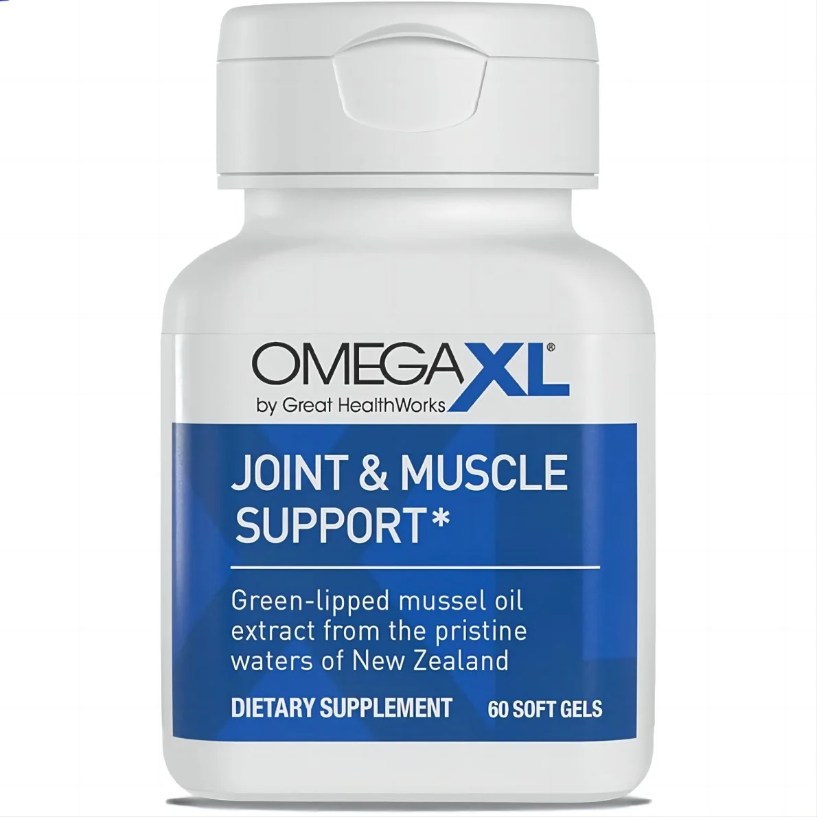 O-Mega XL 60 Softgels with Green Lipped Mussel Extract from New Zealand for Adult Joint and Muscle Support, Unisex
