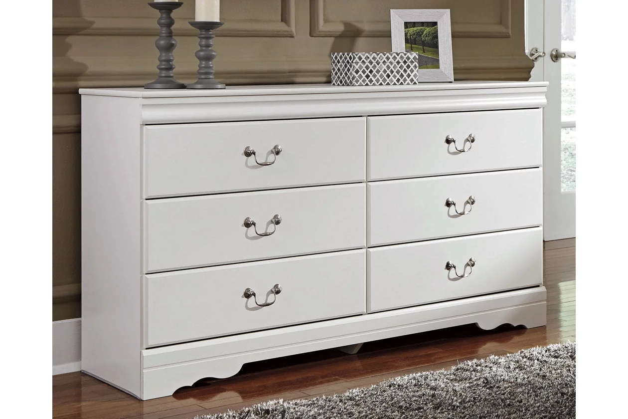 Ashley Furniture Anarasia 6 Drawer Double Dresser in White
