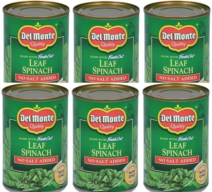 Pack Of 6 No Salt Added Fresh Cut Leaf Spinach 13.5 oz.