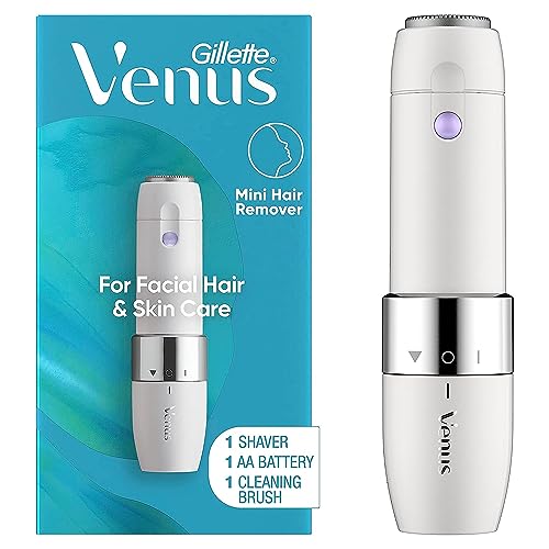 Gillette Venus Mini Facial Hair Remover for Women's Face, Portable Electric Shaver/Razor, Hair Removal for Women, Dermaplaning Tool, Trimmer