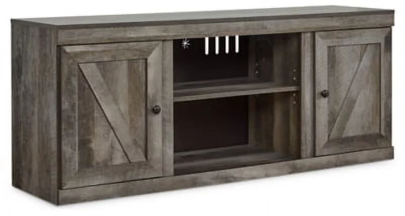 Signature Design by Ashley Wynnlow Casual TV Stand with Fireplace Option, Fits TVs up to 63