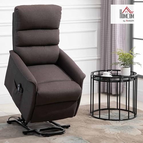 HOMCOM Power Lift Recliner Chair for Elderly, Easy Assembly, Fabric Lift Chair for Adults, Recliner Sofa with Remote Control, Side Pockets for Living Room, Black