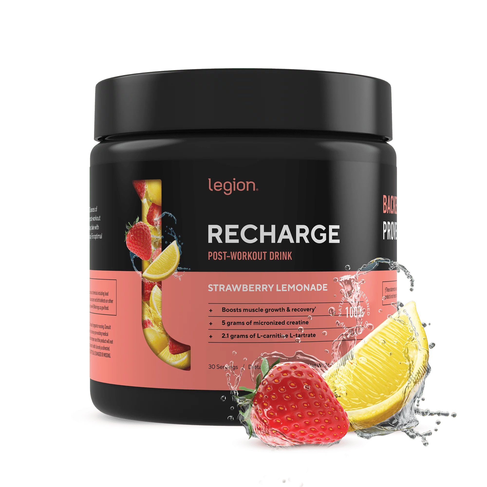 Legion Recharge Post Workout with Creatine, Strawberry Lemonade, 30 Servings