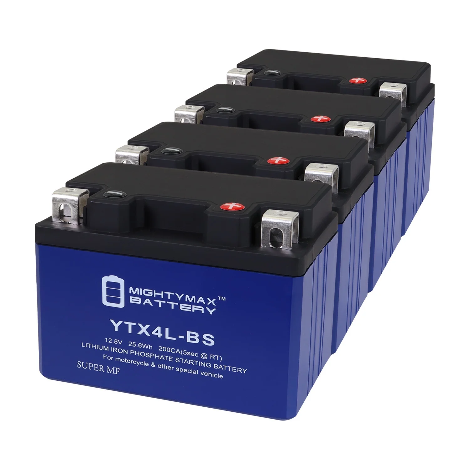 YTX4L-BS Lithium Replacement Battery Compatible with Exide 4L-BS - 4 Pack