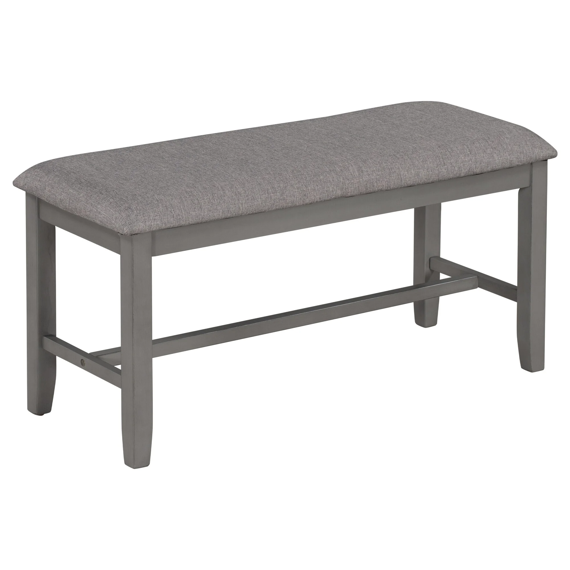 6-Piece Kitchen Dining Table Set Wooden Rectangular Dining Table, 4 Fabric Chairs and Bench Family Furniture