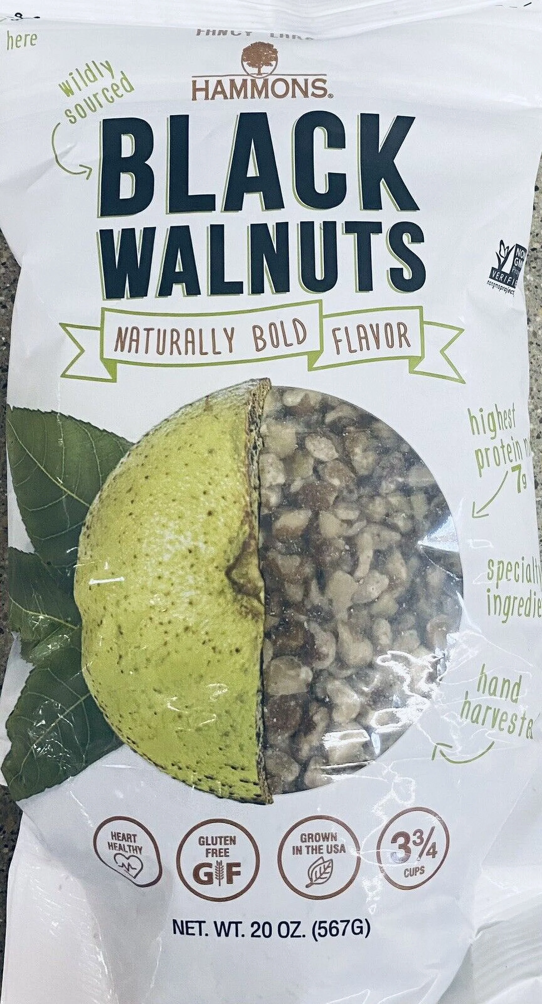Hammons Black Walnuts Wildly Sourced 20 oz Bag - FREE SHIP