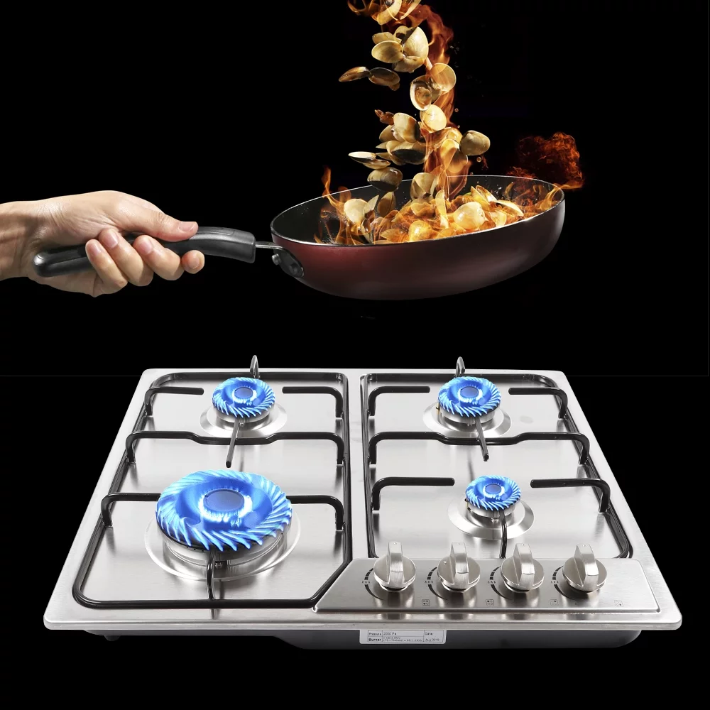 TOOL1SHOoo 5 Burners Built in Gas Cooktop Stainless Steel Stove NG/LPG Gas Hob Cooktop
