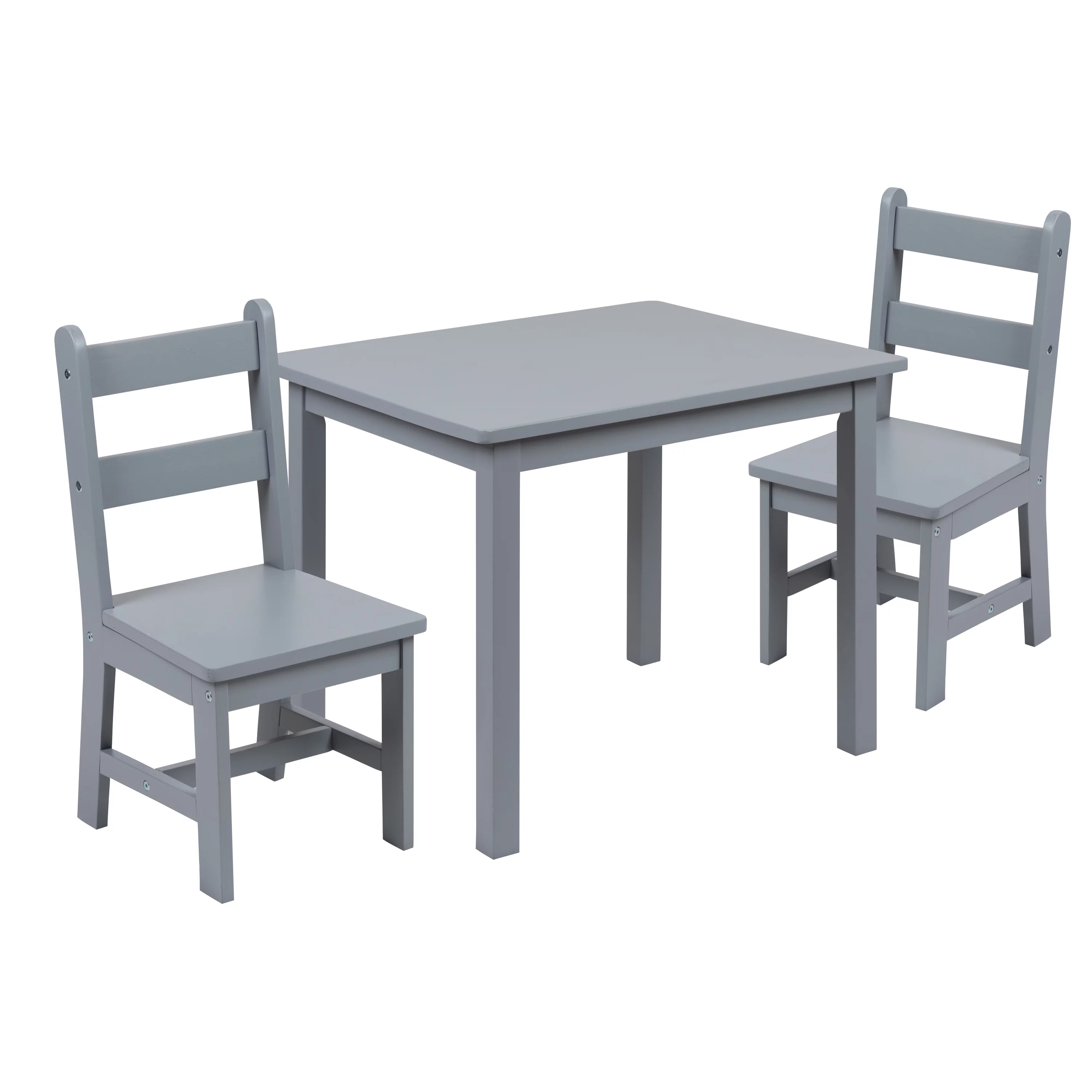 Flash Furniture Kyndl Kids 3 Hardwood Piece Table and Chair Set, Gray