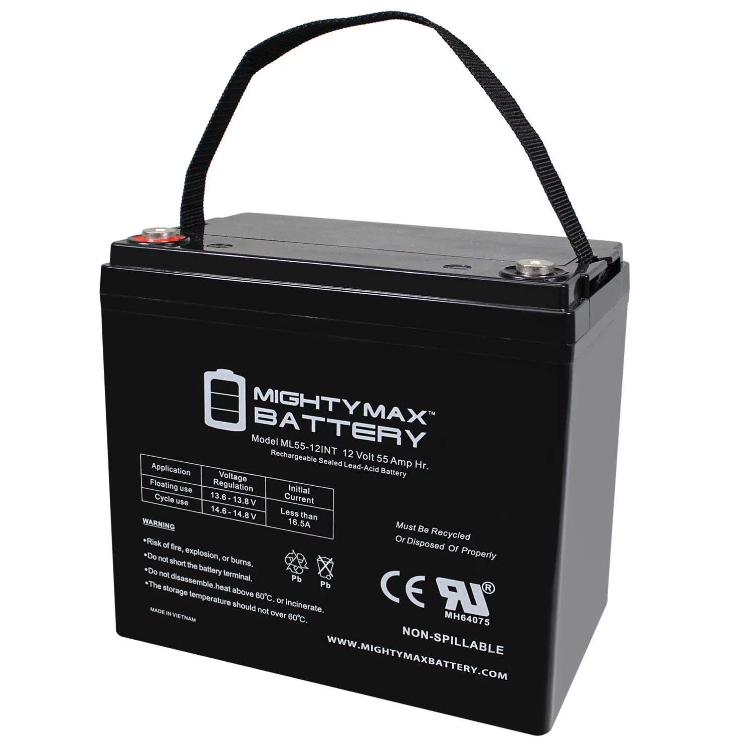 12V 55AH INT Battery Replacement for Quickie V-100 Rear Wheel Drive