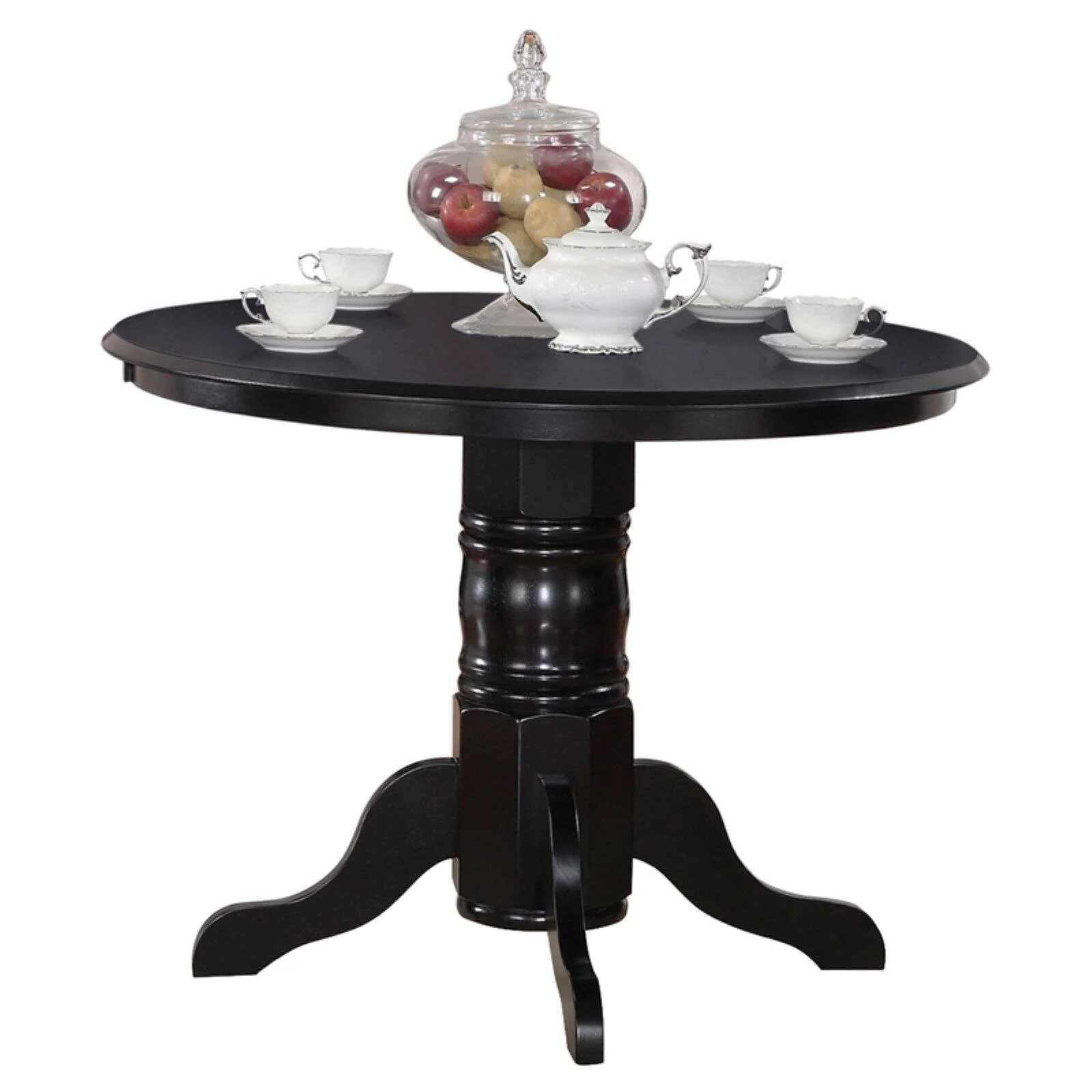 East West Furniture Shelton Round Wood Dining Table in Black/Cherry
