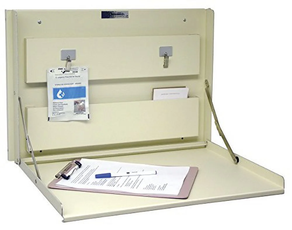 Omnimed   Wall Desk with Built-in Storage, Beige