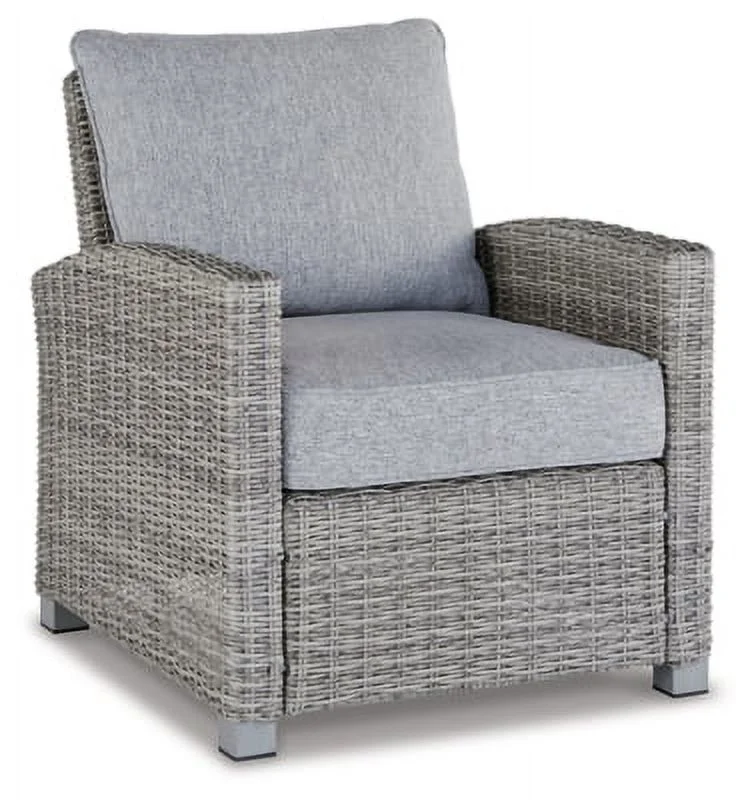 Signature Design by Ashley Casual Naples Beach Lounge Chair with Cushion  Light Gray