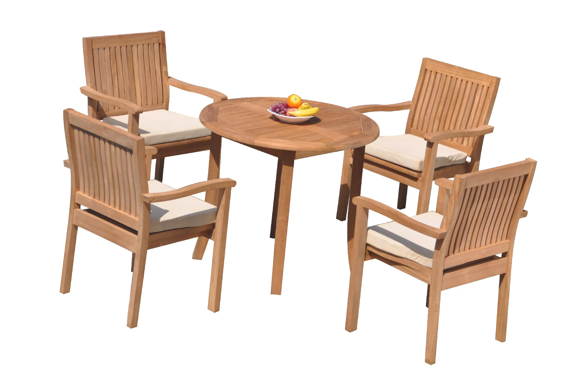 Grade-A Teak Dining Set: 4 Seater 5 Pc: 36