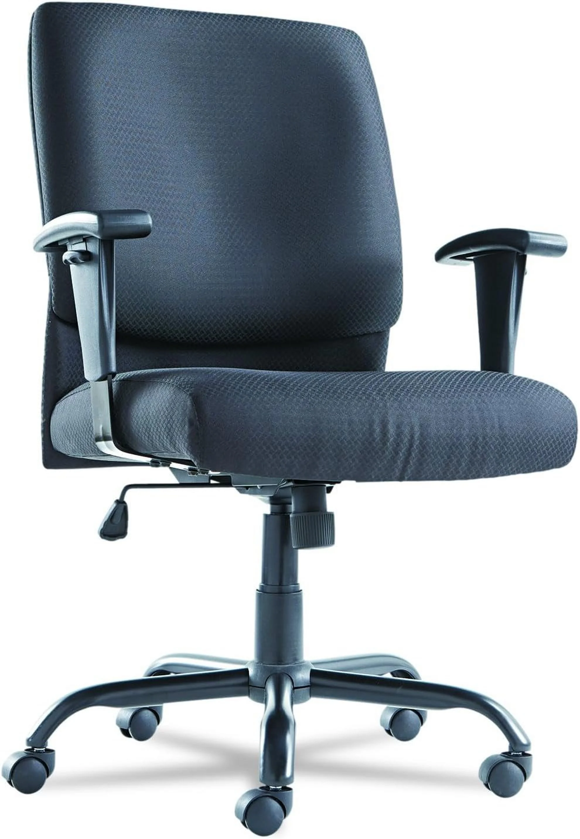Big And Tall Swivel/Tilt -Back Chair, Height Adjustable T-Bar Arms, Black