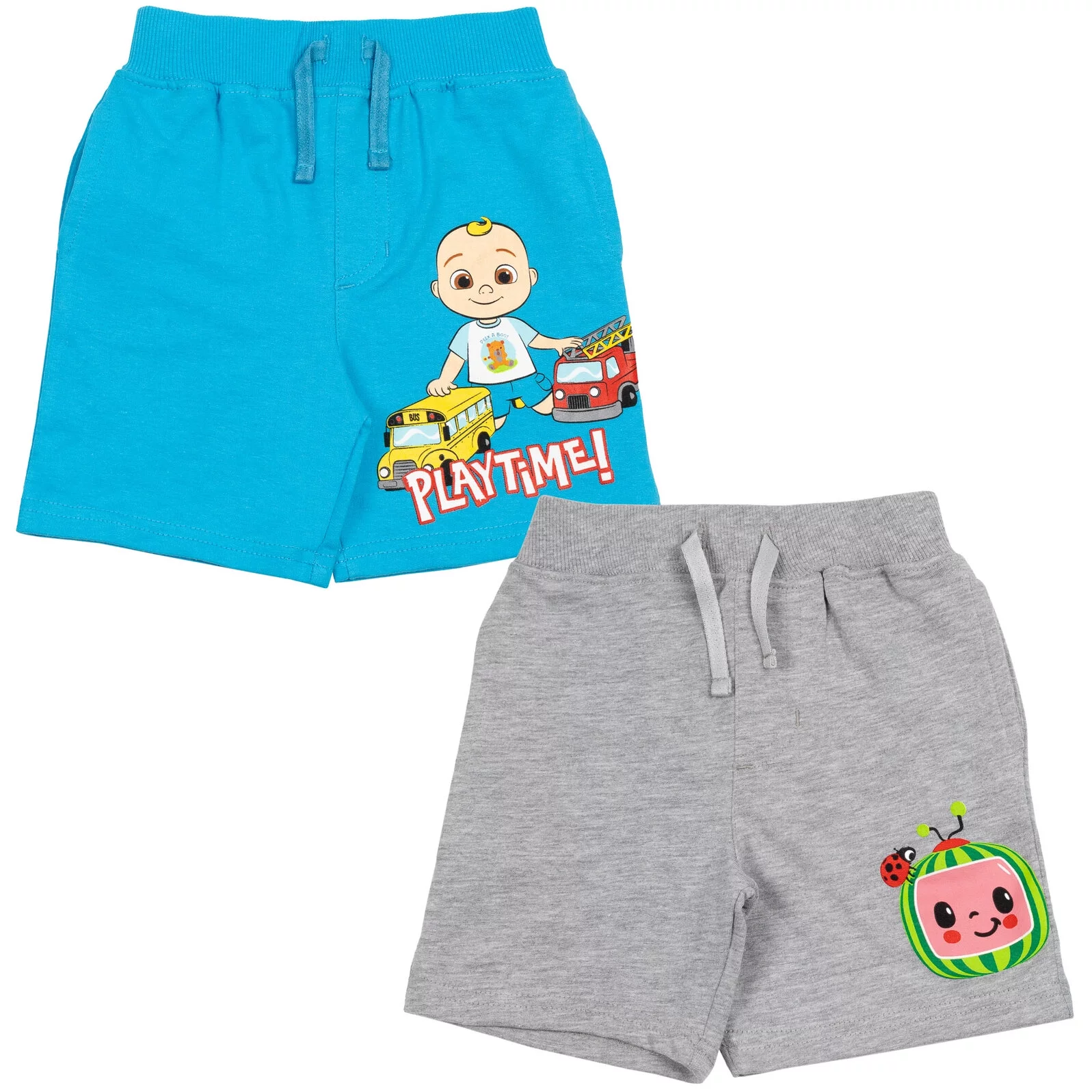 CoComelon JJ Infant Baby Boys French Terry 2 Pack Shorts Infant to Toddler