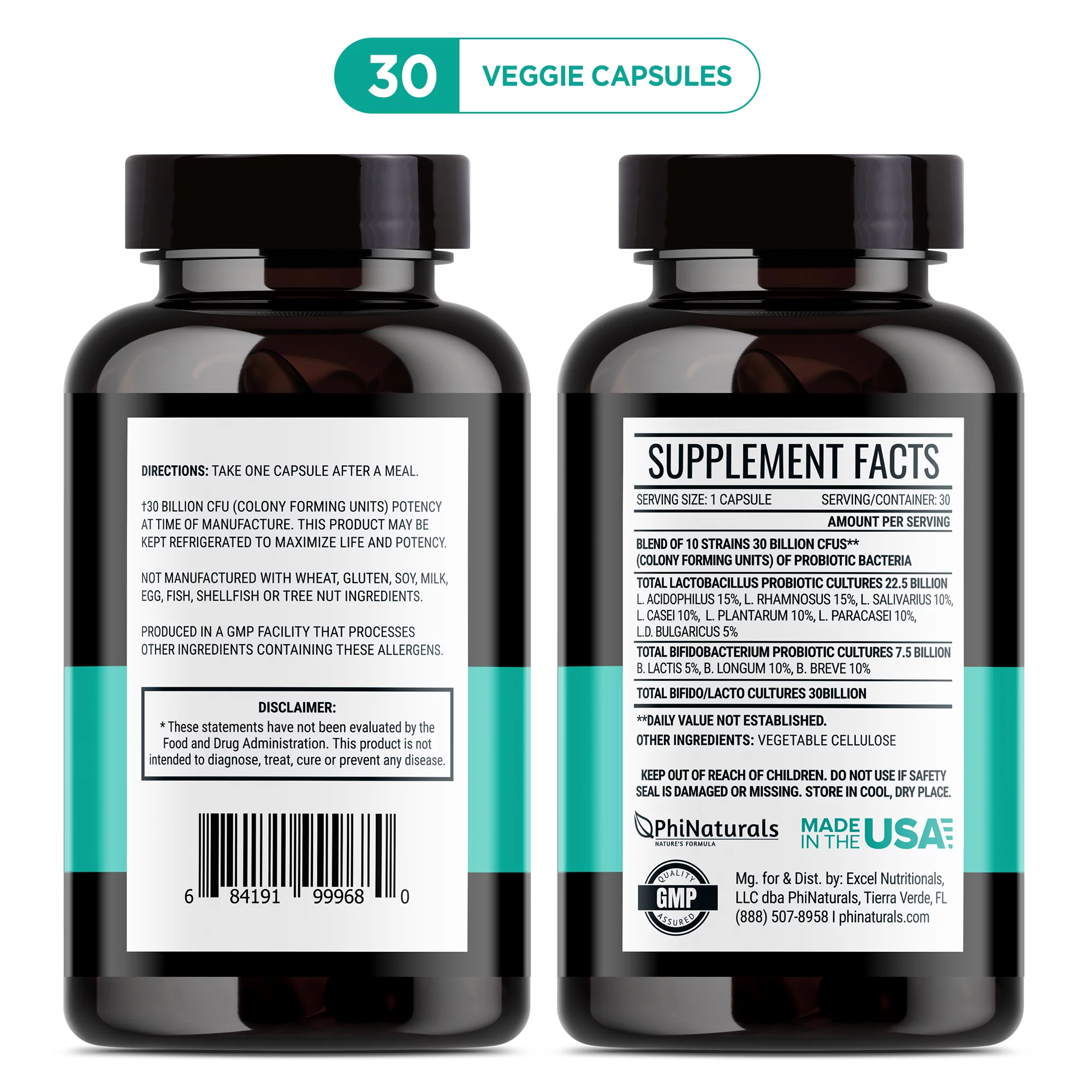 Probiotic (Pack of 3) Supplement by Phi Naturals