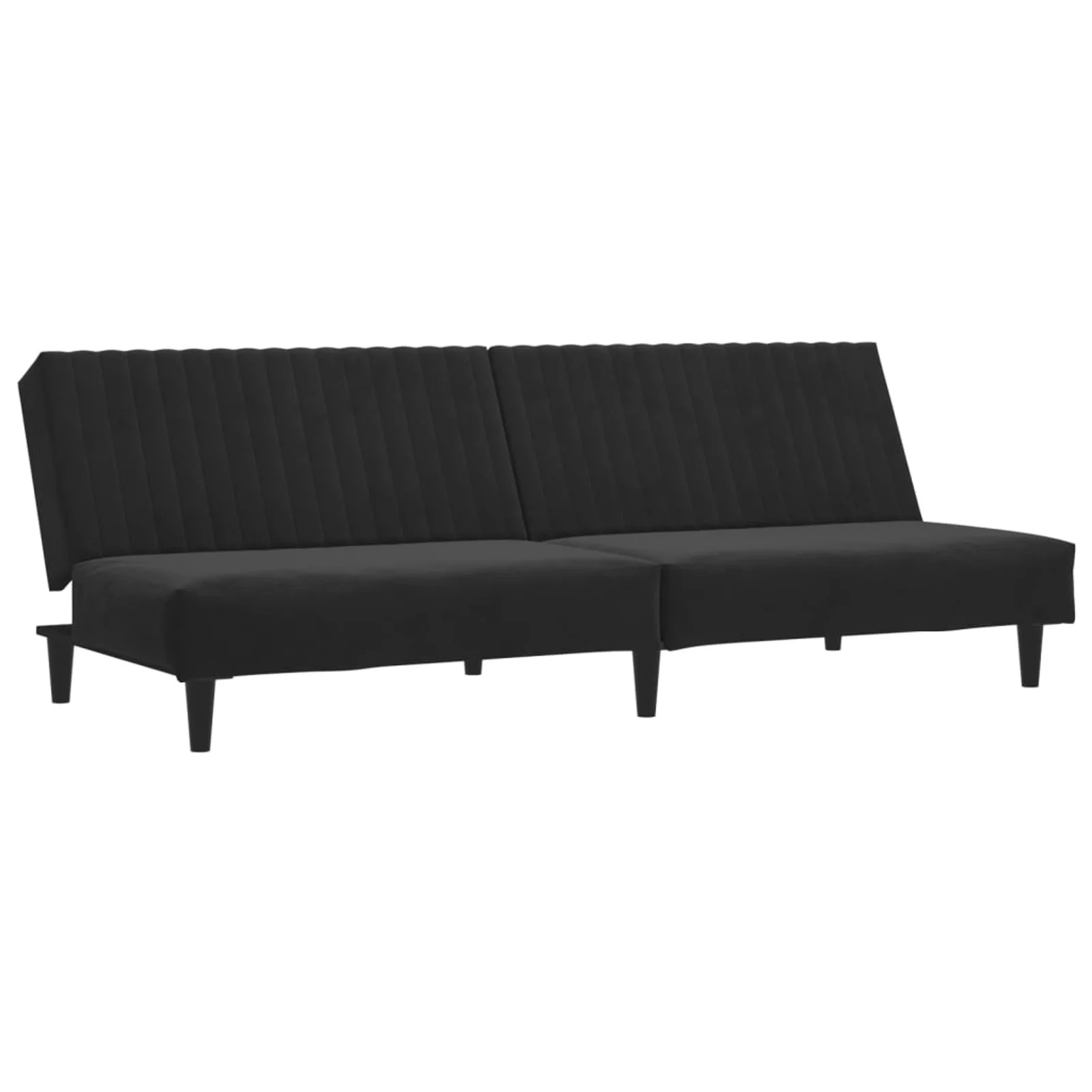 moobody 2-Seater Sofa Bed Velvet Upholstery Convertible Couch Wooden Frame Sofa Black for Living Room, Bedroom, Office, Home Furniture 78.7 x 33.3 x 27.2 Inches (L x W x H)
