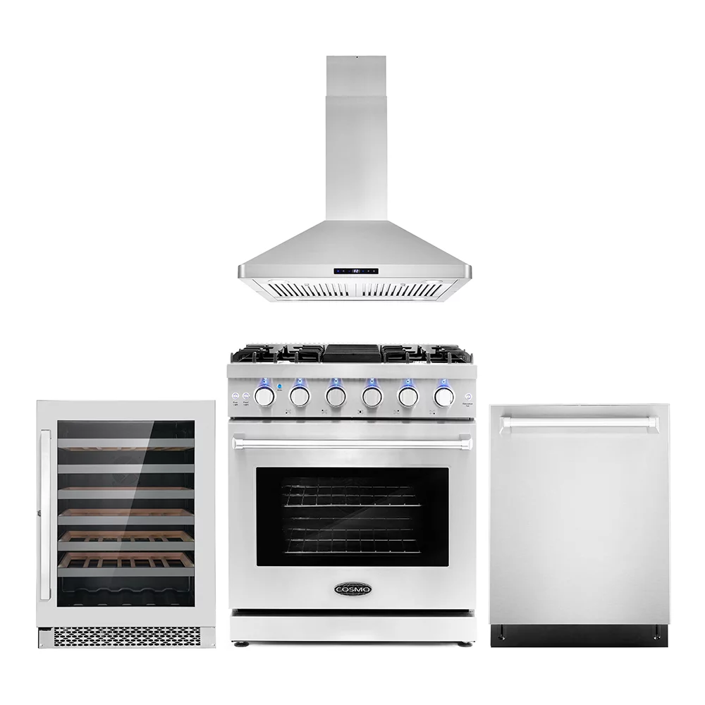 Cosmo 4 Piece Kitchen Appliance Packages with 30