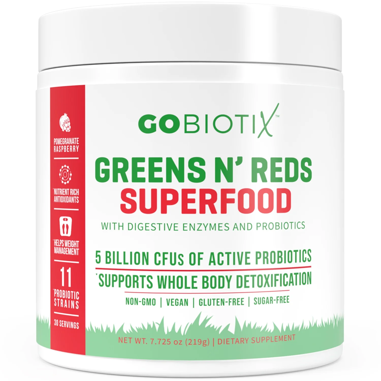 GoBiotix Super Greens Powder N' Super Reds Powder | Non-GMO | Digestive Health