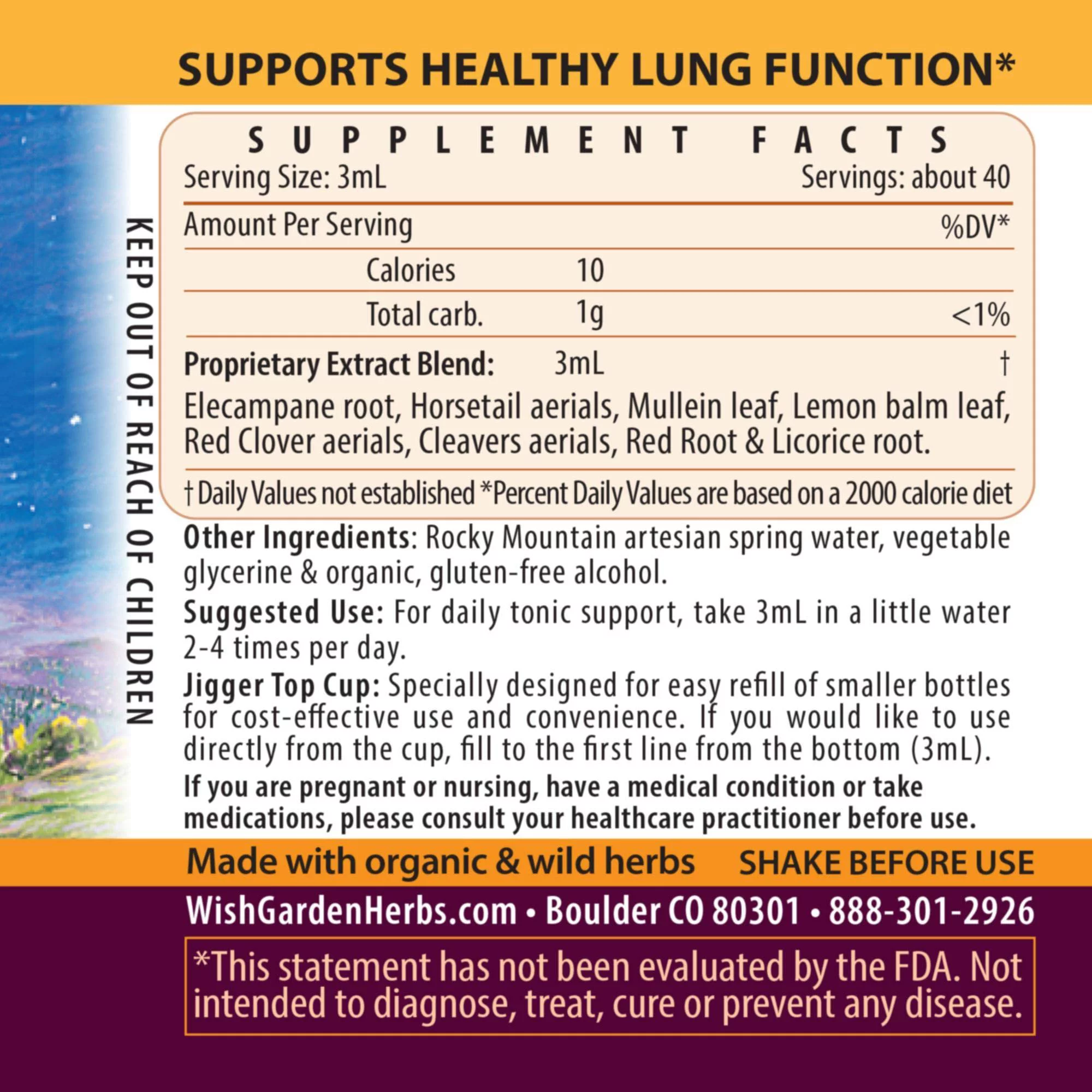 WishGarden Respiratory Tonic Jiggertop - 4 oz