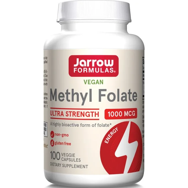 Jarrow Formulas Methyl Folate, Supports Brain, Memory, Cardiovascular Health, 1000 mcg, 100 Count