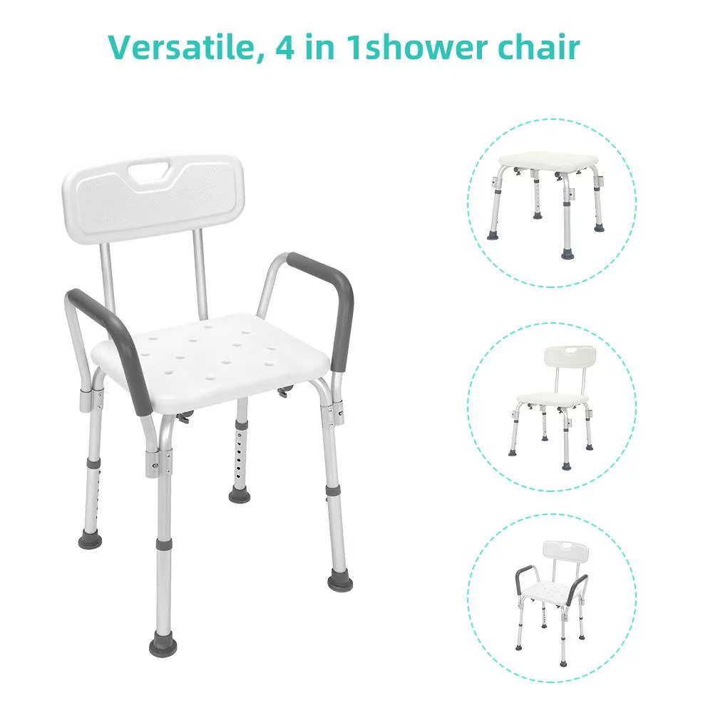 Zimtown Shower Chair with Arms, Heavy Duty Shower Seat Shower Stool for Handicap Elderly
