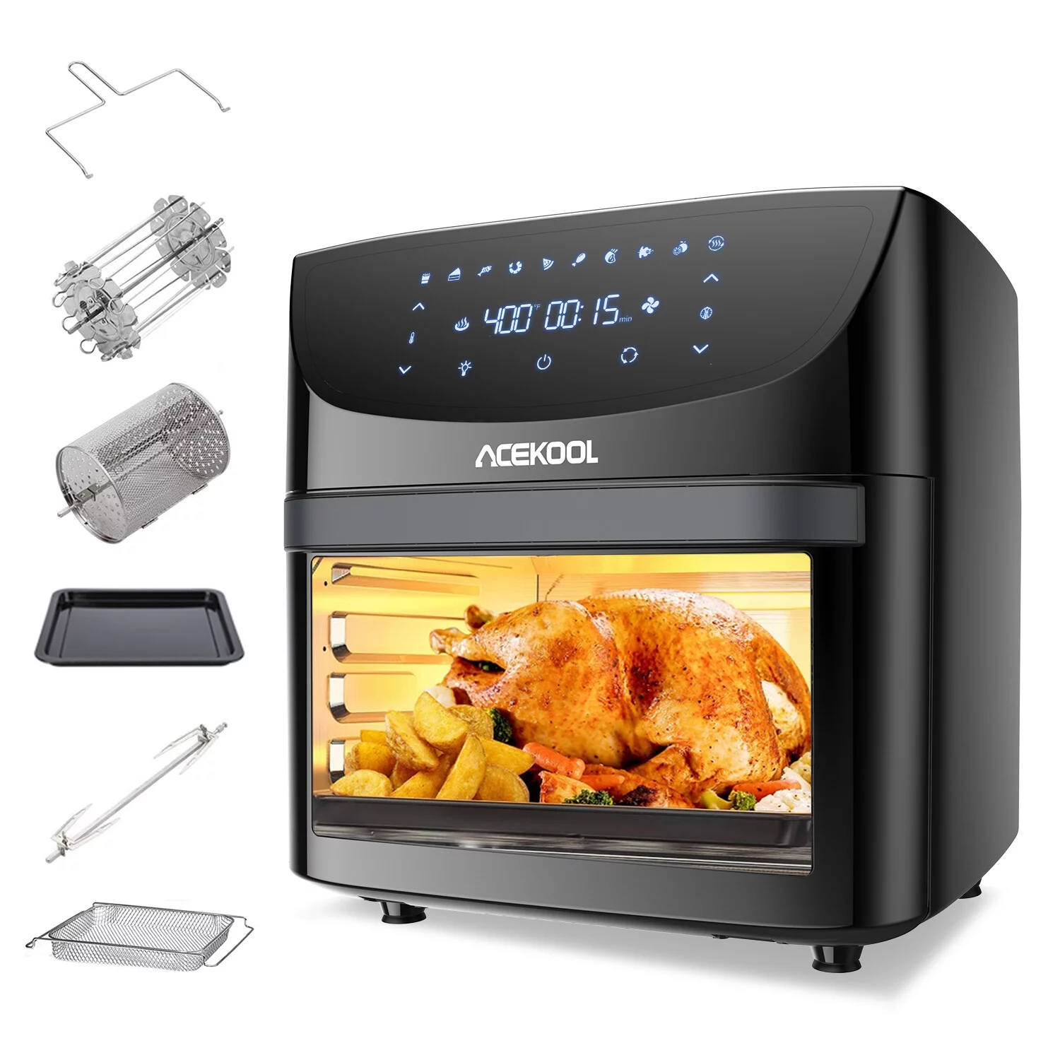 Acekool 19 Qt 1800 W 10-in-1 Digital Air Fryer Countertop Oven