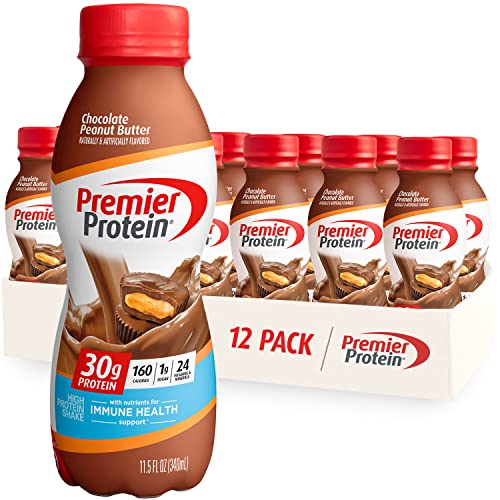 Premier Protein Shake, Café Latte, 30g Protein, 1g Sugar, 24 Vitamins & Minerals, Nutrients to Support Immune Health 11.5 fl oz, 12 Pack