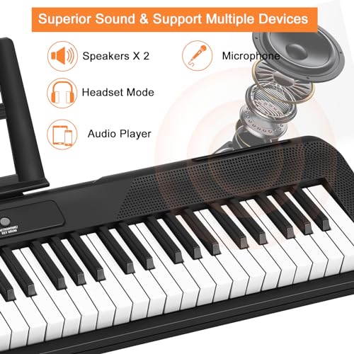 88 Key Digital Piano, Semi Weighted Electronic Keyboard Piano with Music Stand, Power Supply, Sustain Pedal, Bluetooth, MIDI, for Beginner Professional at Home, Stage