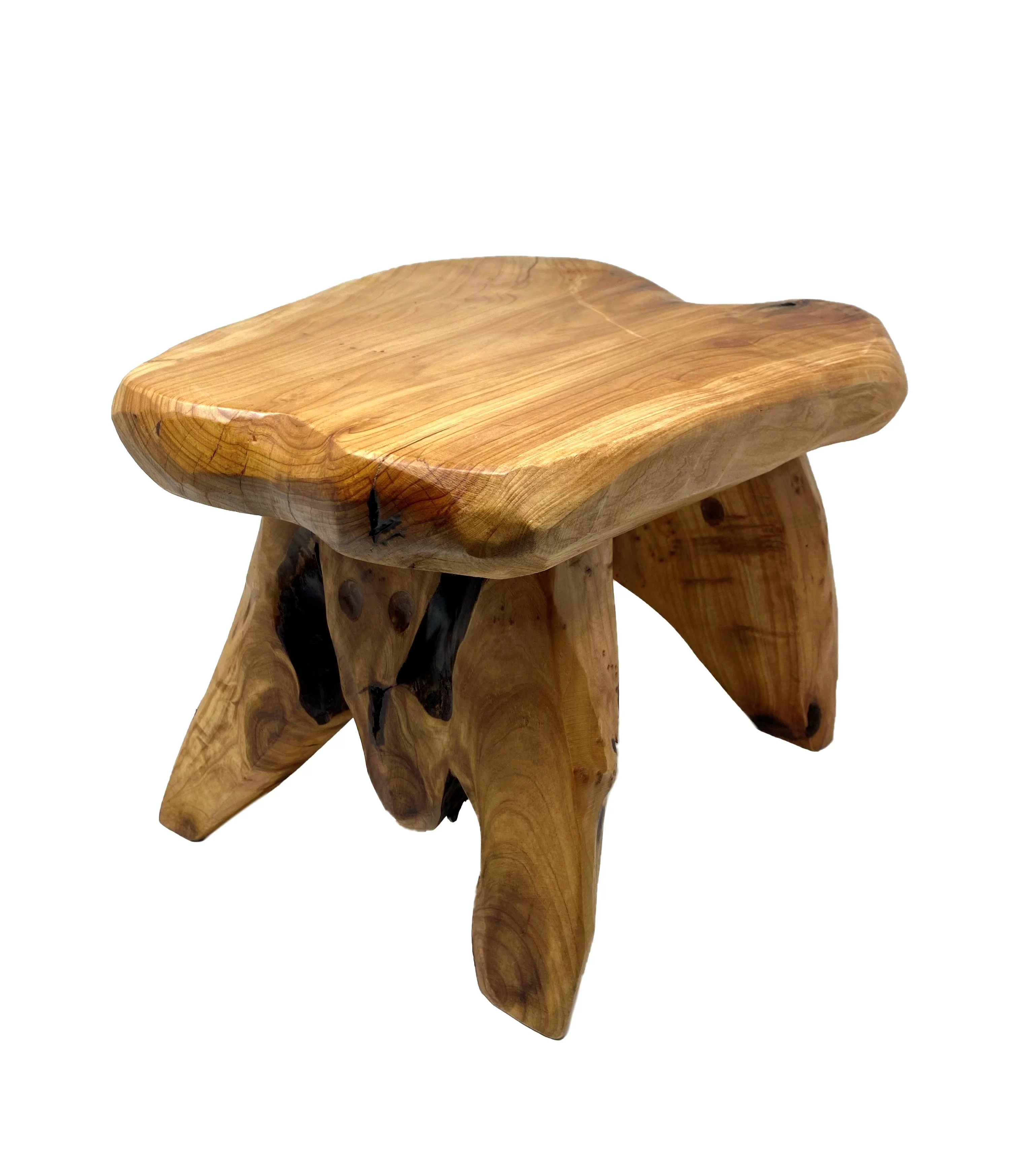 THY Collectibles Natural Tree Stump Stool Live Edge Cedar Wood Plant Stand, Stool, Garden Bench, Side Table L13