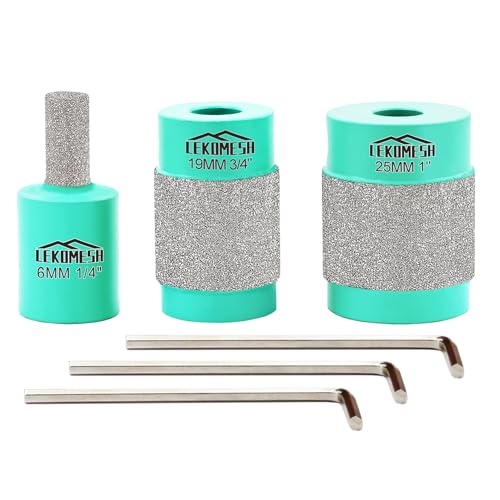 Glass Grinder Bits for Stained Glass - 1 1/8 1/4 3/4 Inch Brass Core Stained Glass Grinder Bit, Diamond Grinder Bit Head Tools, Stained Glass Diamond Grinder Bit