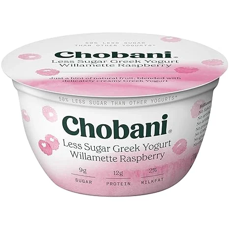 Chobani Williamette Raspberry Greek Yogurt, 5.3 Ounce -- 12 per case.