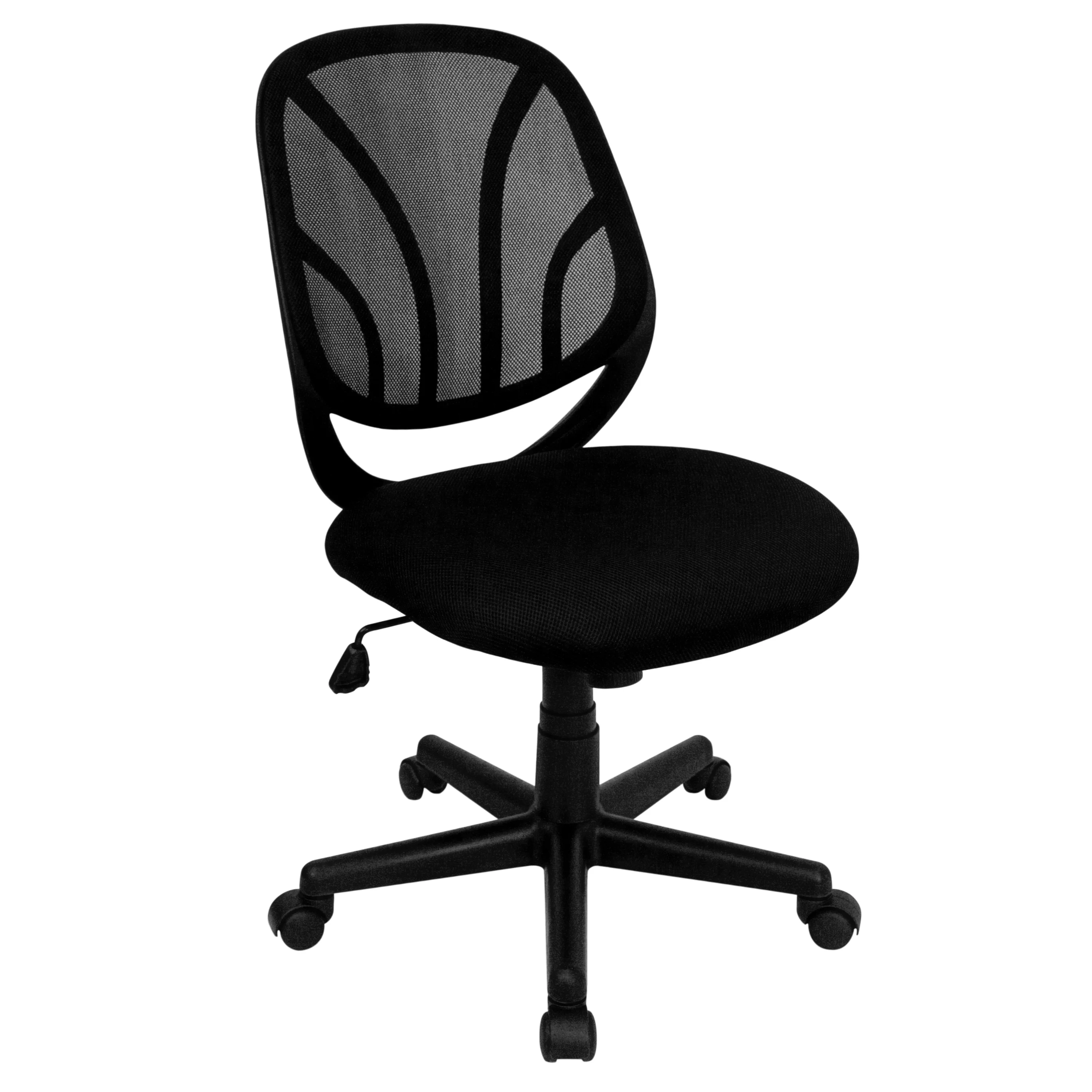 BizChair Y-GO Office Chair™ Mid-Back Black Mesh Swivel Task Office Chair