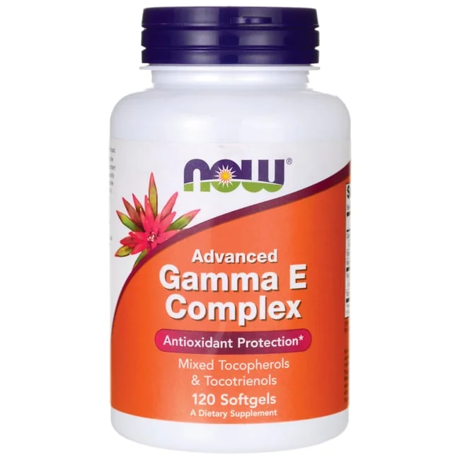 NOW Supplements, Advanced Gamma E Complex, Mixed Tocopherols & Tocotrienols, Antioxidant Protection*, 120 Softgels