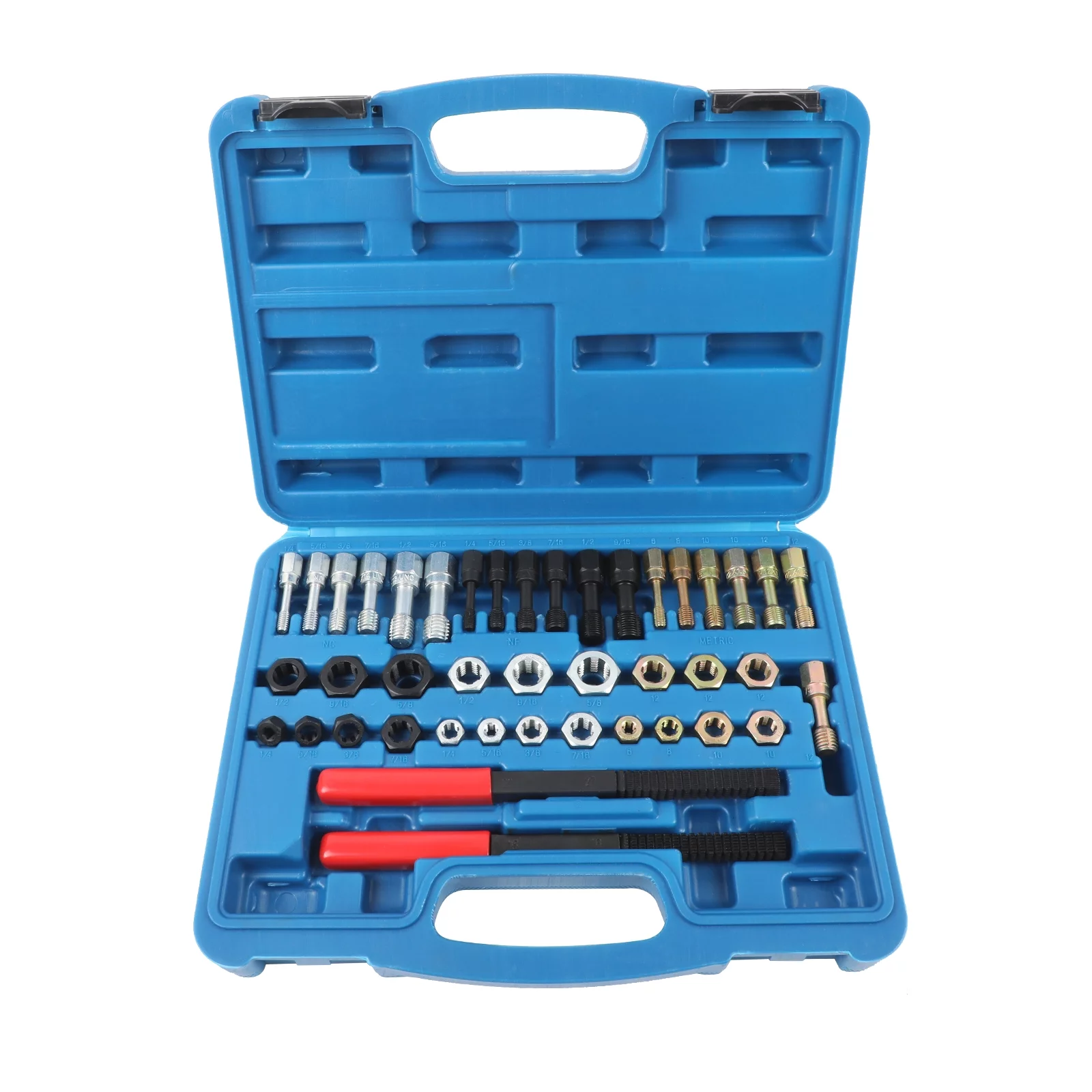 Mrcartool Thread Chaser Set 42PCS Thread Repair Kit, UNC/UNF/Metric Thread Restorer Kit Includes 21 Rethreading Dies, 19 Rethreading Taps & 2 SAE Thread Files