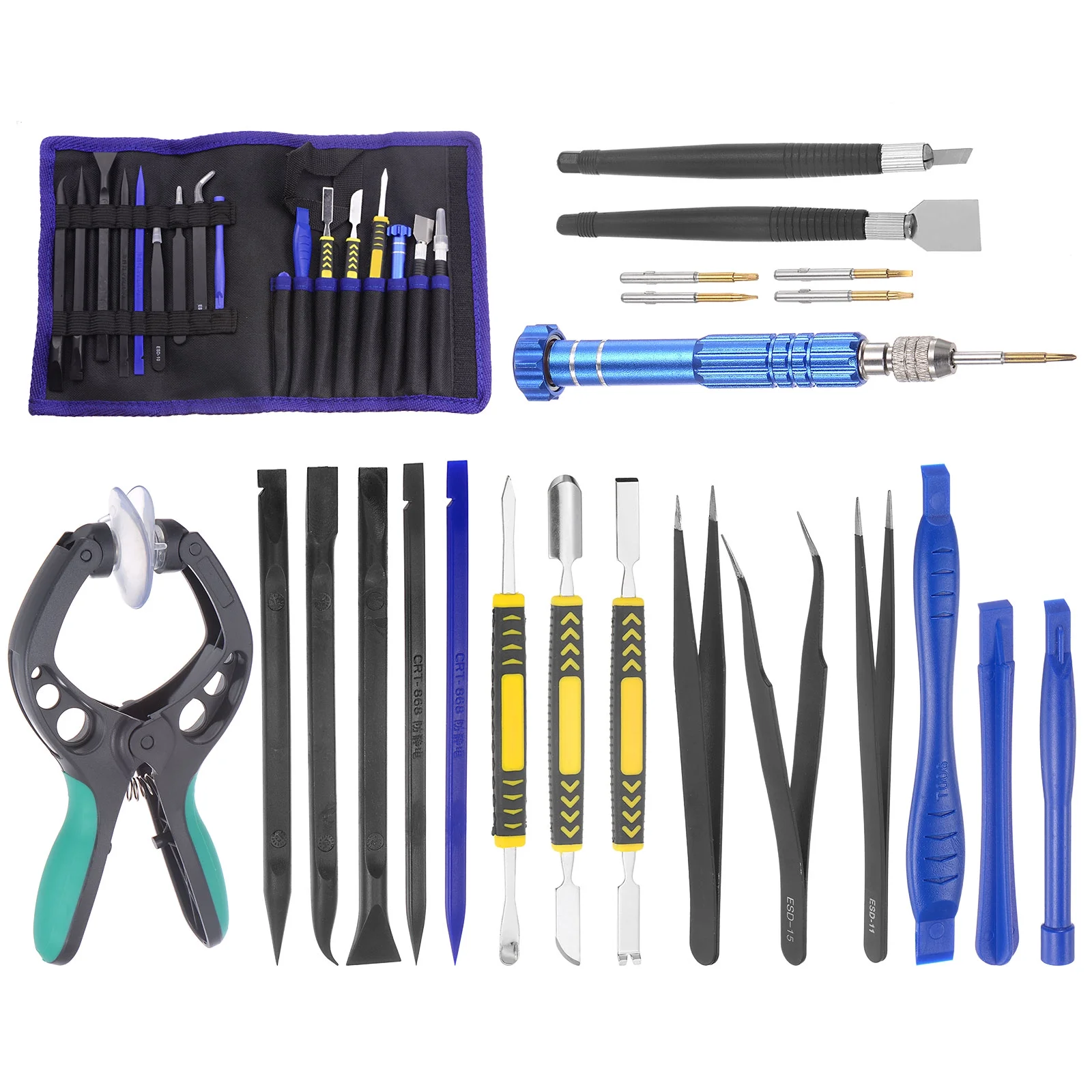Uxcell Electronics Repair Tool Kit 18 in 1 Magnetic Precision Screwdriver Crowbar Sets