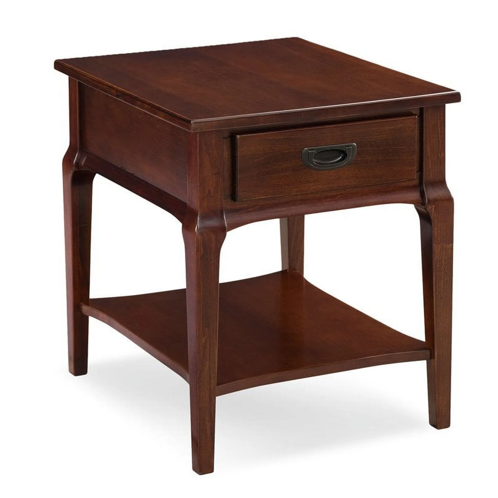 Home Square 2-Piece Furniture Drawer End Table Set in Heartwood Cherry
