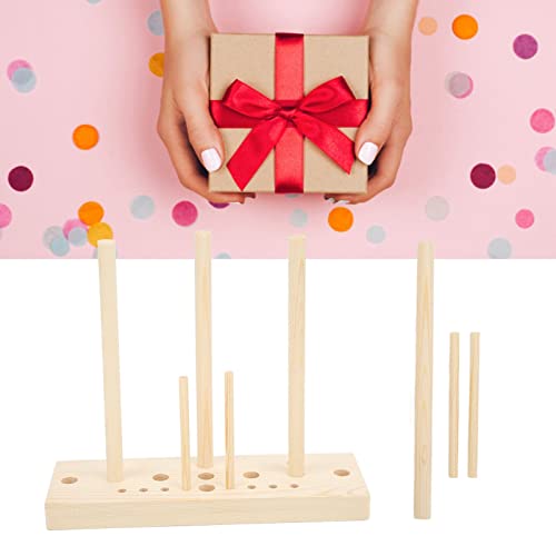 Wooden Ribbon Bow Maker Kit, Adjustable Hand Bow Making Tool with Board Sticks Decorating