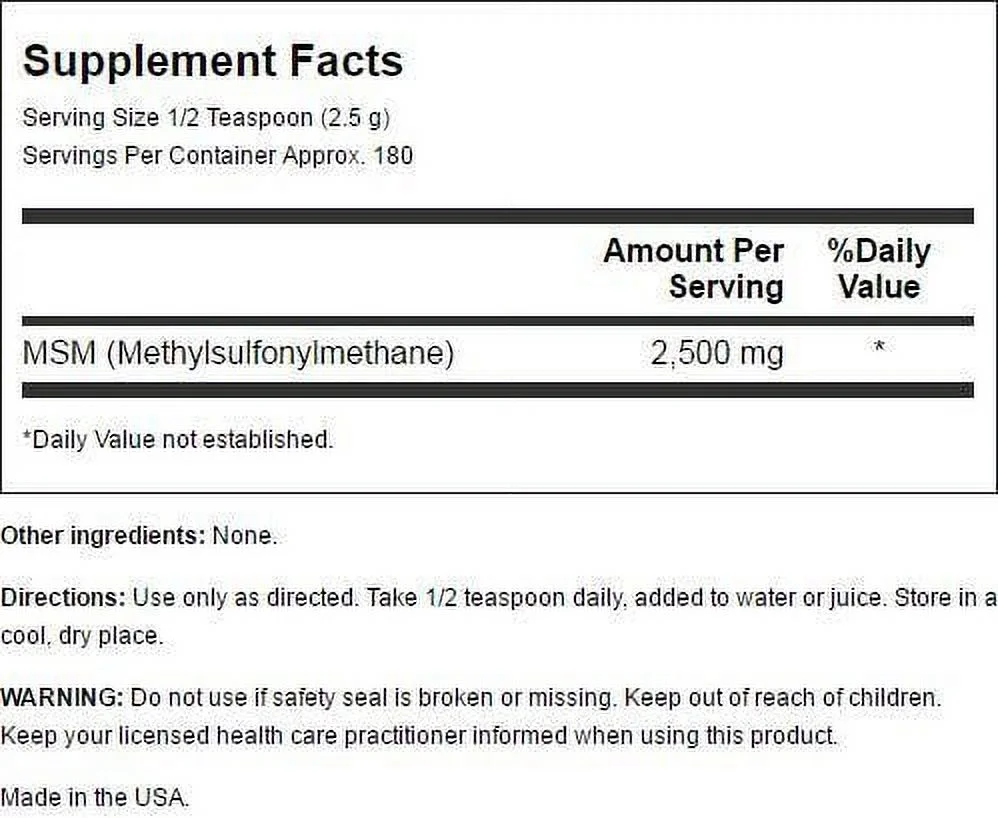 Lifetime Vitamins 100% Pure Msm Powder 16 oz Pwdr