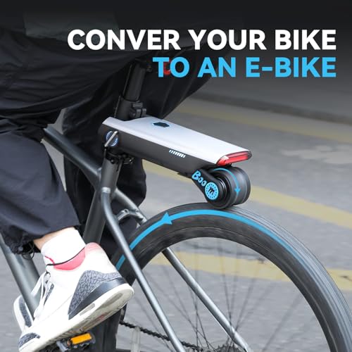 BAOSHISHAN Pedal Assist, Up to 31 Miles Range, 15.5Mph, Electric Bike Conversion Kit for Mountain Bike and Road Bike, 30s Tool-Free Installation (Blue)