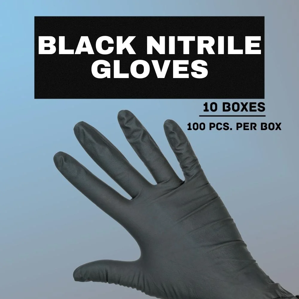 Shield® 6 Mil Heavy Duty Nitrile Exam Gloves, Black Medical Gloves - Size Medium, 1000 Count