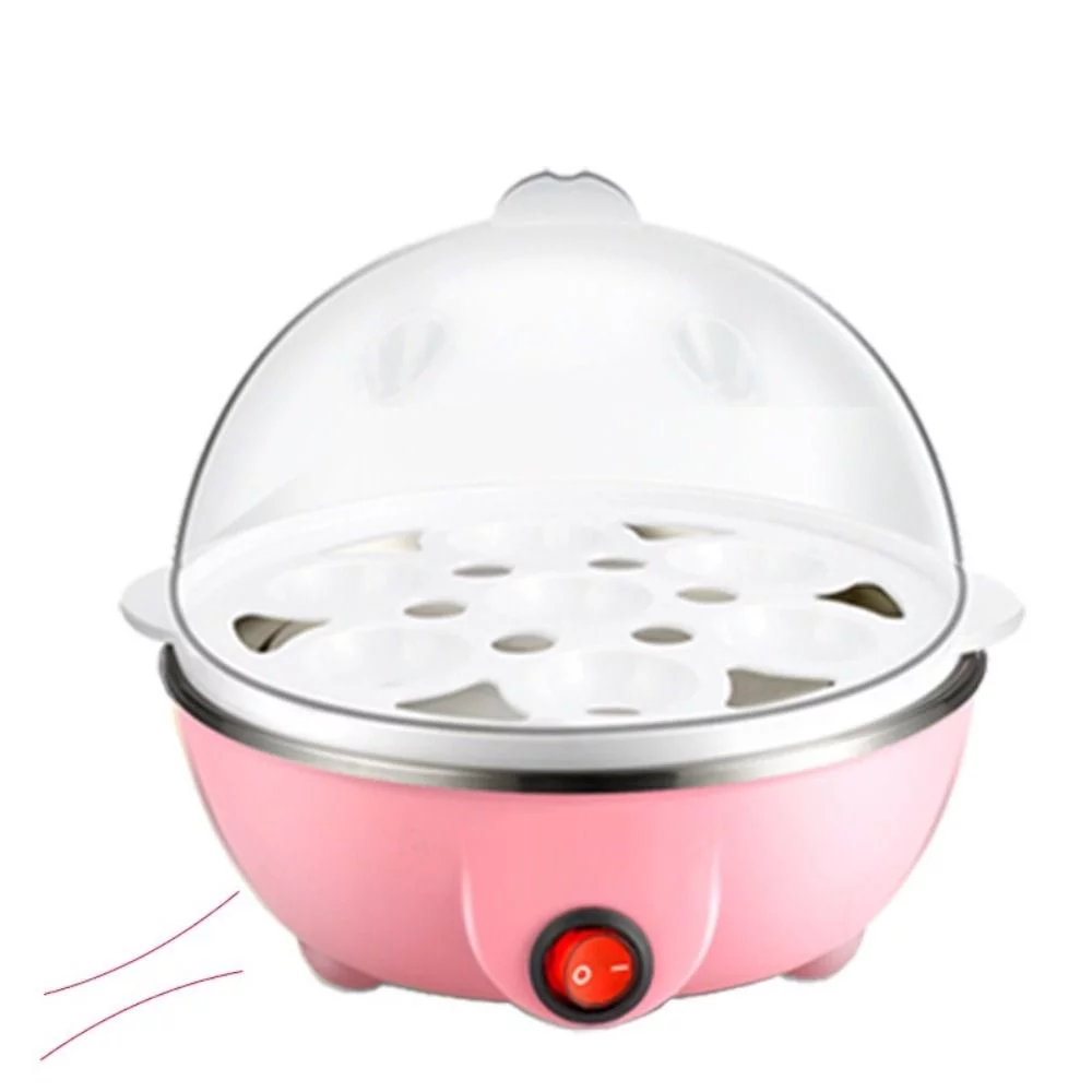 Household Multi Function Cooking Tools Auto-Off Omelette 7 Eggs Boilers Egg Cooker Egg Steamer PINK EU PLUG